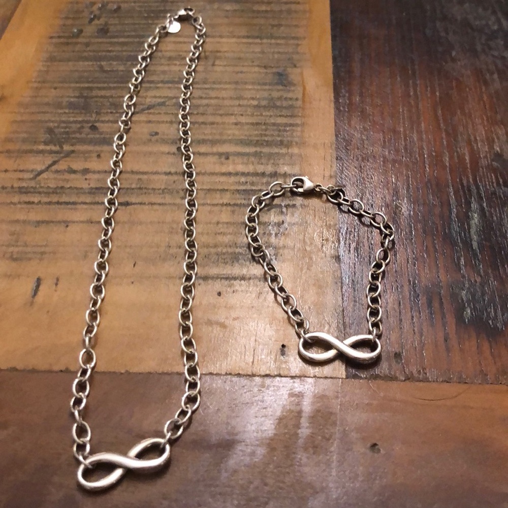Tiffany and Company infinity necklace and bracelet
